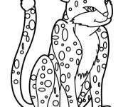 Coloriage Guépard avec beaux yeux