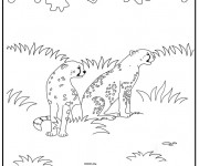 Coloriage Guépard dans la forêt