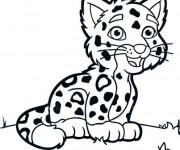 Coloriage et dessins gratuit Petit Guépard en souriant à imprimer