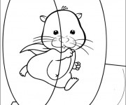 Coloriage Hamster qui joue