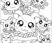 Coloriage et dessins gratuit Hamsters trop mignons à imprimer