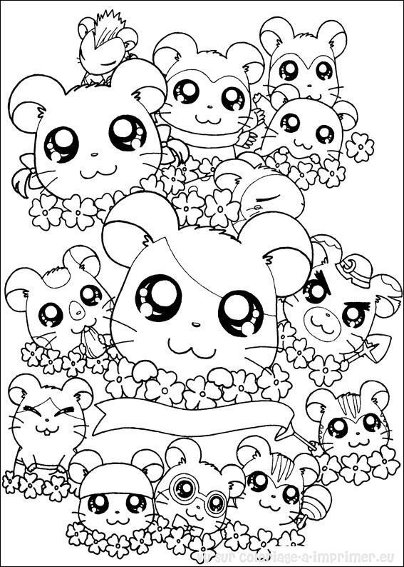 Coloriage Hamsters Trop Mignons Dessin Gratuit à Imprimer