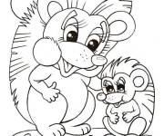 Coloriage C'est le temps de raconter une petite histoire au petit h&eacute;risson