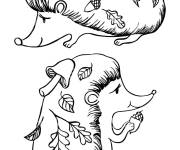 Coloriage Deux h&eacute;rissons sans piquant