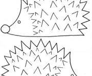 Coloriage Deux H&eacute;rissons similaires