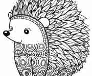 Coloriage H&eacute;risson &agrave; motifs pour les adultes