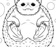 Coloriage H&eacute;risson allong&eacute; sur le dos