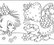 Coloriage et dessins gratuit H&eacute;risson amoureux de la charmante H&eacute;risson à imprimer