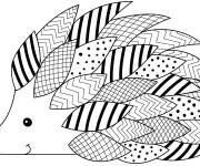 Coloriage H&eacute;risson aux motifs