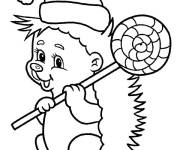 Coloriage H&eacute;risson avec des bonbons