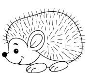 Coloriage H&eacute;risson avec des petites &eacute;pines