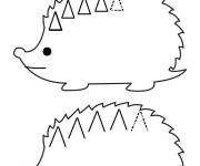 Coloriage H&eacute;risson avec les les aiguilles &agrave; compl&eacute;ter