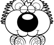 Coloriage et dessins gratuit H&eacute;risson avec un grand nez à imprimer