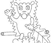 Coloriage H&eacute;risson avec une feuille