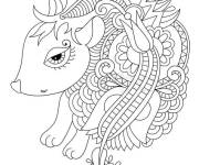 Coloriage H&eacute;risson complexe adulte &agrave; motifs