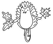 Coloriage et dessins gratuit H&eacute;risson conduit un monocycle à imprimer