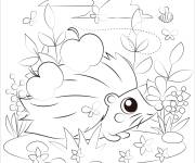 Coloriage H&eacute;risson dans la compagnie