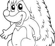 Coloriage H&eacute;risson debout