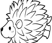 Coloriage H&eacute;risson en courant