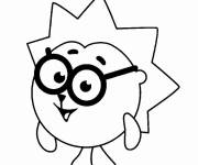 Coloriage et dessins gratuit H&eacute;risson en forme de soleil à imprimer