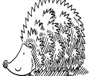 Coloriage H&eacute;risson en style de dessin anim&eacute; PS