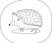 Coloriage H&eacute;risson en style simplifi&eacute;