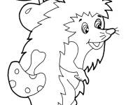 Coloriage H&eacute;risson et la journ&eacute;e de r&eacute;colte