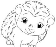 Coloriage H&eacute;risson hawa&iuml;en tout mignon