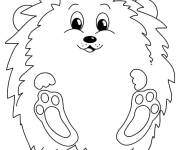 Coloriage H&eacute;risson heureux