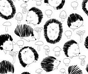 Coloriage H&eacute;risson kawaii