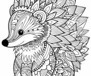 Coloriage H&eacute;risson mandala difficile pour se relaxer