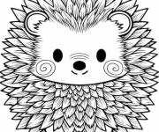 Coloriage H&eacute;risson mignon avec des &eacute;pines difficiles