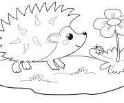 Coloriage H&eacute;risson mignon pour petits