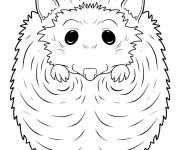 Coloriage H&eacute;risson poilu souriant