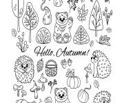 Coloriage H&eacute;risson pour c&eacute;l&eacute;brer l'automne