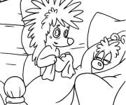 Coloriage H&eacute;risson prend soin de son ami
