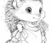 Coloriage H&eacute;risson princesse