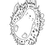 Coloriage H&eacute;risson se repose apr&egrave;s une longue journ&eacute;e