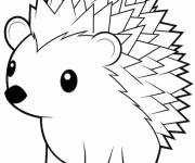 Coloriage H&eacute;risson simplifi&eacute;e petite section cp