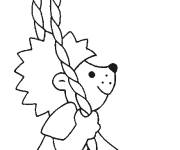 Coloriage H&eacute;risson sur un balan&ccedil;oire