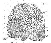 Coloriage H&eacute;risson zentangle relaxant