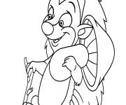 Coloriage La joie de H&eacute;risson tenant un gros champignon