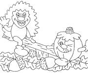 Coloriage Les H&eacute;rissons s'amusent