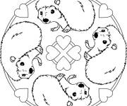 Coloriage Mandala de H&eacute;risson facile