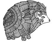 Coloriage Mandala de H&eacute;risson pour adulte