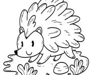 Coloriage Petit H&eacute;risson aimable de bande de dessin anim&eacute;