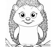 Coloriage Petit H&eacute;risson pr&ecirc;t &agrave; colorier