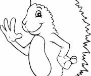 Coloriage Petit H&eacute;risson te salue