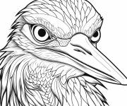 Coloriage Grand h&eacute;ron bleu vue proche