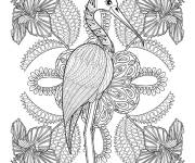 Coloriage H&eacute;ron anti-stress &agrave; motif